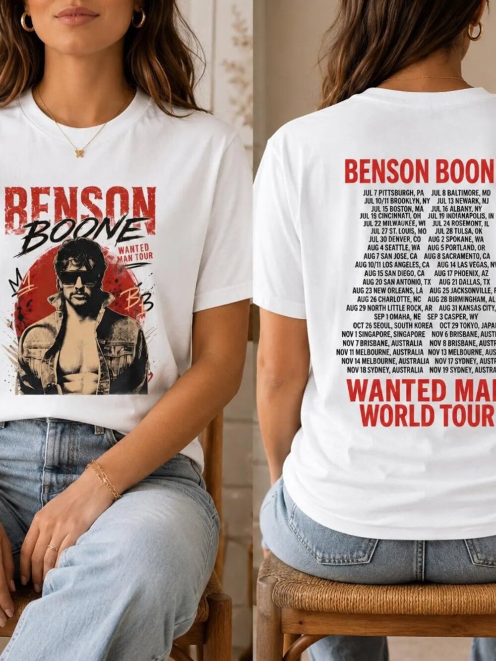 Benson Boone Tour 2026 Shirt, Benson Boone Wanted Man Tour Shirt